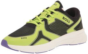 BOSS RUNNING STYLE MIX MATERAL SNEAKERS WITH EMBOSSED LOGO
